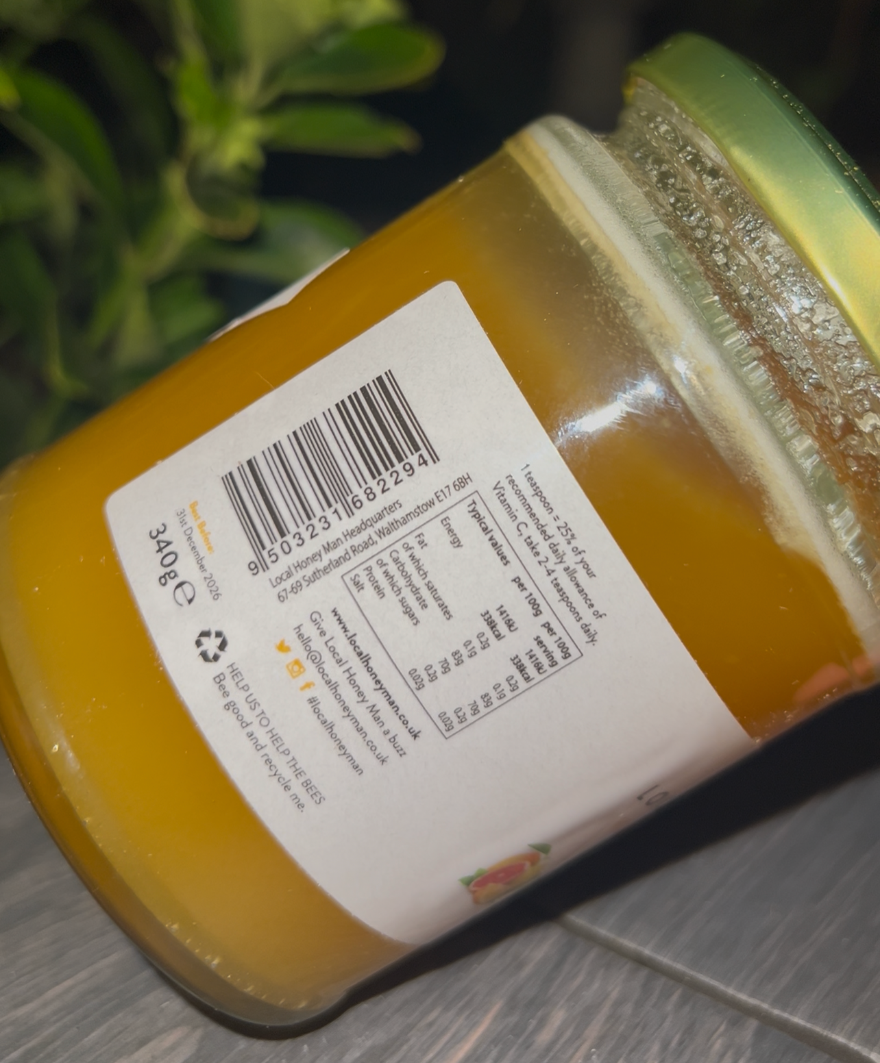 Raw Honey: Infused With Vitamin C (340g)