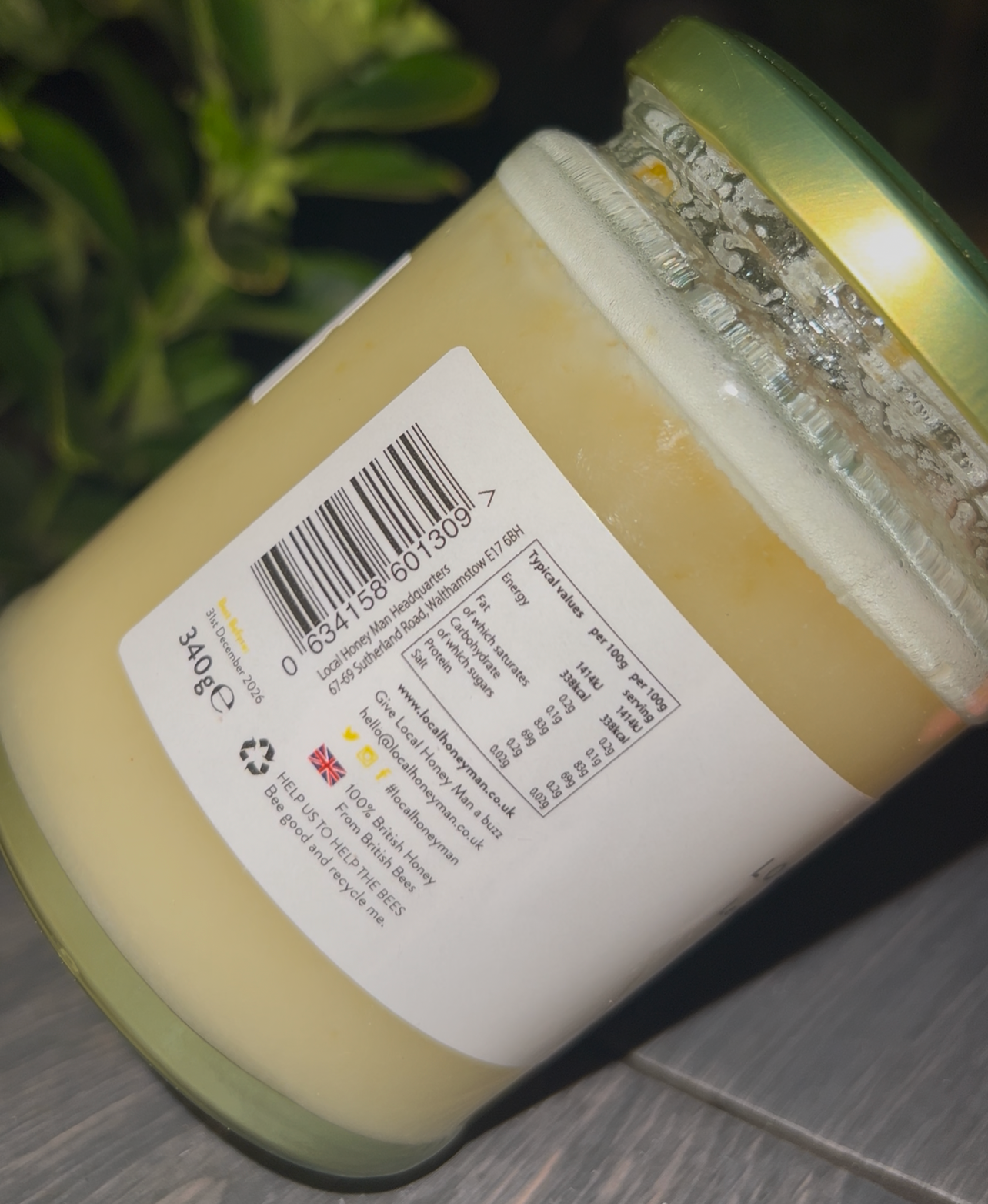 Raw Honey: Infused With Lemon Zest (340g)